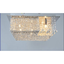 Fils en aluminium carré et lampe de plafond en cristal